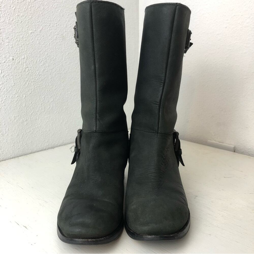 Cole Haan Nike Air Leora black leather moto boot size 6.5 - Picture 7 of 12